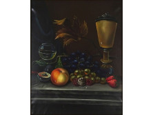 XX. századi festő : Asztali gyümölcscsendélet