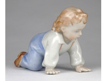 Zsolnay SINKÓ porcelán mászó kislány 16.5 cm