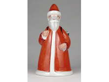 Hibátlan Hollóházi porcelán Mikulás figura puttonnyal 13.5 cm