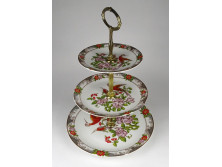 Régi MZ cseh porcelán három emeletes kínáló tortatál 34 cm