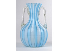 Antik kisméretű csíkos Bimini üveg váza 10 cm