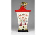 Régi világító kínai lámpás Hummel porcelán 18 cm