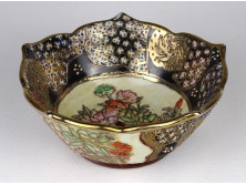 Gazdagon aranyozott kínai porcelán tál tálka