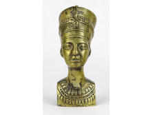 Régi réz egyiptomi Nofertiti fej mellszobor 13 cm