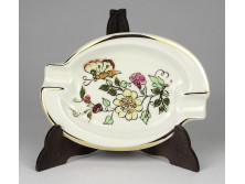Virágmintás vajszínű Zsolnay porcelán hamutál