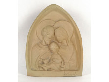 Moser I. Szent család galambbal fali art deco kerámia 19.5 cm