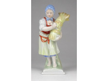 Régi Herendi marokszedő menyecske porcelán figura 1940