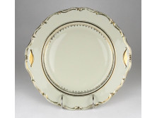 Régi aranyozott vajszínű Bavaria porcelán kínáló tál 27 cm