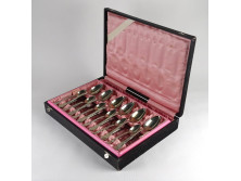 Régi jelzett Sandrik alpakka evőeszköz készlet eredeti dobozában 24 darab
