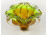 Fújt üveg BOHEMIA művészi zöld - borostyán színű dísztárgy