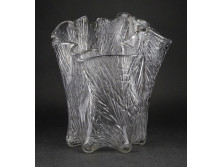 Norvég Hadeland Glassverk művészi üveg váza 22 cm