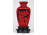 Régi piros cinóber keleti tűzzománc váza 12.5 cm