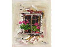 Koncz M. "Romos ház virágos ablaka" 2011