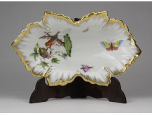 Rothschild mintás Herendi porcelán levél alakú hamutál