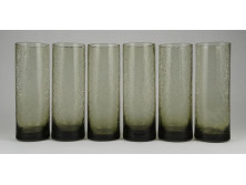 Retro Karcagi irizáló fátyolüveg pohár készlet 6 darab