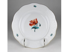 Régi pipacsos Herendi porcelán süteményes tányér 18.5 cm