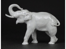 Régi kisméretű fehér bécsi Augarten porcelán elefánt figura 11.5 cm