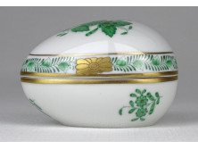 Zöld Apponyi mintás Herendi porcelán tojás