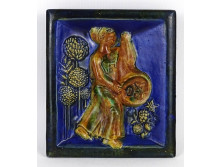 Bőségszaru mázas samott falidísz 24.5 x 21 cm