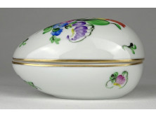 Tulipán mintás tojás alakú Herendi porcelán bonbonier