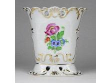 Régi virág mintás Herend porcelán váza 12 cm