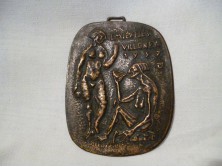 Percz János bronz plakett EMLÉKEZÉS VILLON