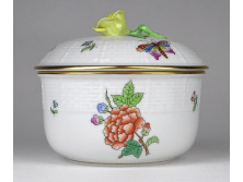 Viktória mintás nagyméretű Herendi porcelán bonbonier