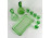 Régi zöld art deco likőrös üveg pálinkás készlet