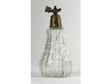 Régi réz fejű parfümszóró üveg parfümös üveg 11 cm