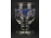 Régi vastagfalú kézzel festett fújt üveg pohár üveg kupa 12 cm