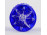 Régi színezett csiszolt kék Haida üveg váza ibolyaváza 8.3 cm