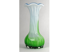 Antik trikoloros fújt üveg váza 14.5 cm