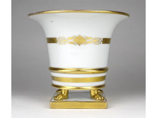 Antik aranyozott oroszlán lábas óherendi porcelán kaspó