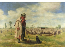XX. századi festő : Juhász a nyájával