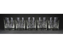 Csiszolt üveg kristály Whiskey pohár 5 darab