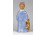 Régi pizsamás kislány medvével kerámia figura 17 cm