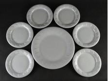 Hófehér süteményes tortás Hollóházi porcelán készlet