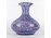 Irizáló kék-piros karcagi fátyolüveg váza 15.5 cm