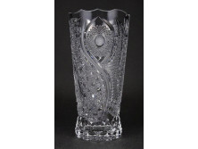 Hibátlan csiszolt üveg kristály váza 18.5 cm