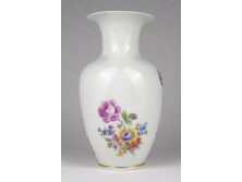 Jelzett virágdíszes aranyozott porcelán váza virágváza 18.5 cm
