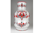 Nagyméretű népi motívumos Zsolnay porcelán váza 30 cm