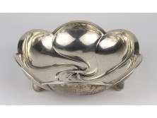 Régi jelzett art deco ezüst asztalközép kínáló tál 190g