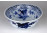 Jelzett kék-fehér kínai porcelán kézzel festett szőlő díszítéssel 7 x 15 cm