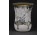 Antik századelei szőlőleveles maratott üveg borospohár 11.3 cm