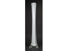 Nagyméretű mid century fehér üveg váza szálváza 40 cm