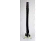 Nagyméretű mid century fekete üveg váza szálváza 40 cm