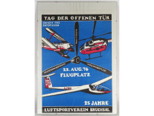 Retro német Bruchsal 1976 repülőnap plakát 70 x 50 cm