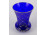 Aranyozott pöttyözött kék színű parádi üveg váza 13 cm