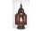 Antik üvegbetétes gyertyás mennyezeti lámpa templomi lámpa 39 cm