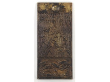 XX. századi képcsarnokos művész : Vízivilág bronz relief 28 x 13 cm